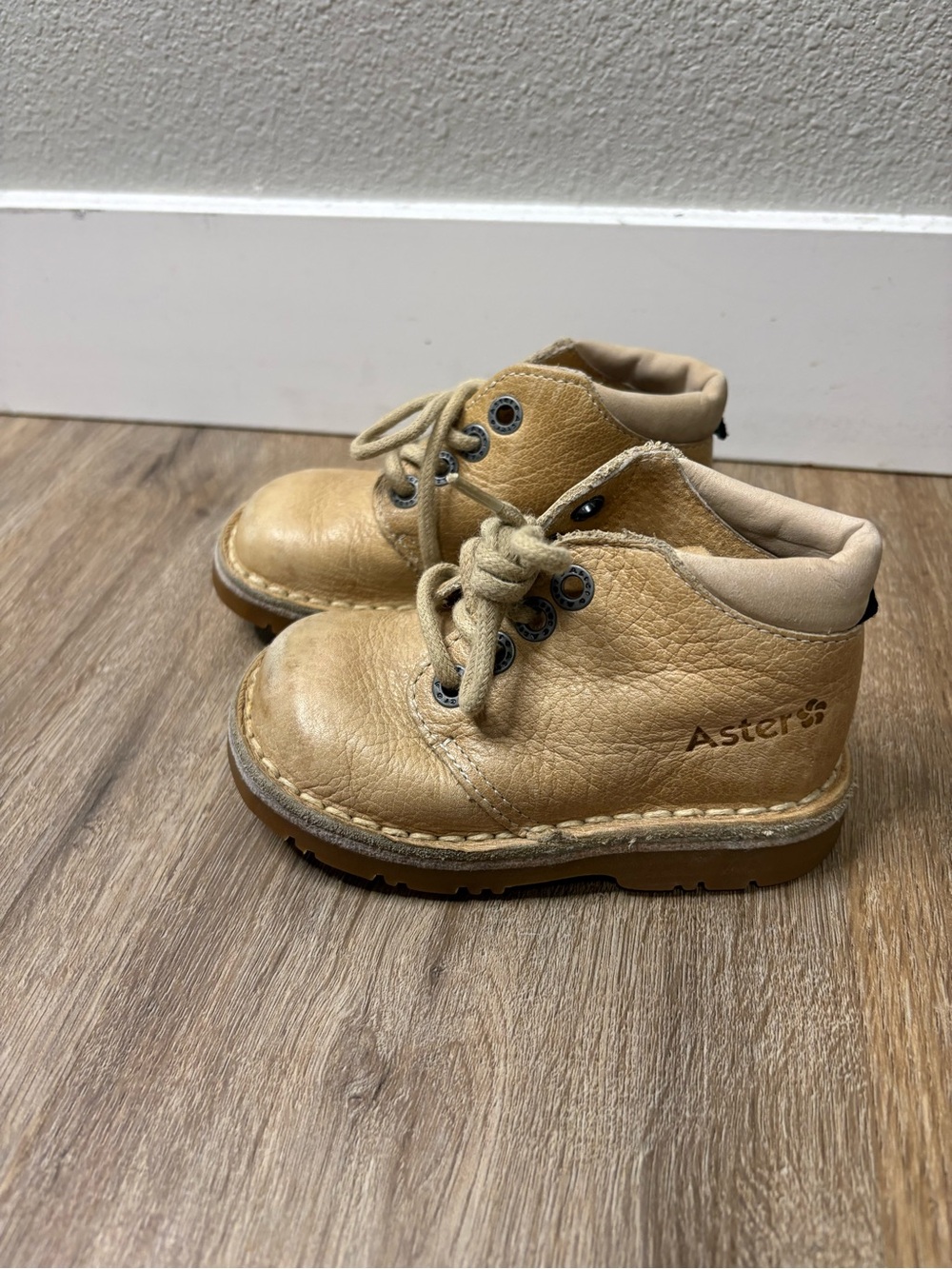 Aster Toddler Leather Ankle Boots Size 21 Tan Supportive First Walker Shoes